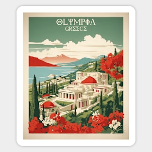 Olympia Greece Tourism Vintage Poster Sticker